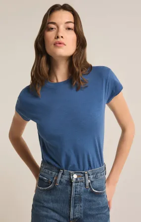 ZSU Modern Classic Slub Tee Shirt in Navy